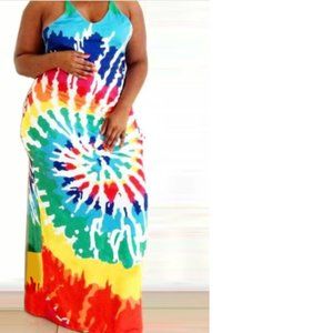 Plus Size Tye Die Maxi Dress